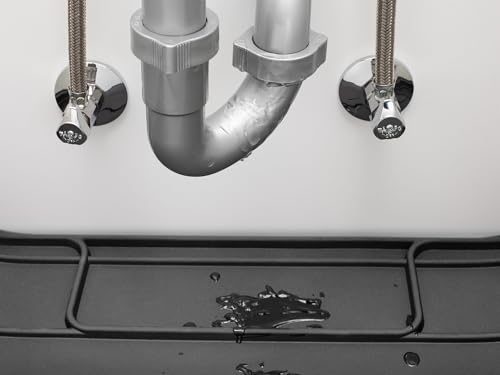 WeatherTech SinkMat bathroom size 28x19 placed in compact cabinet.