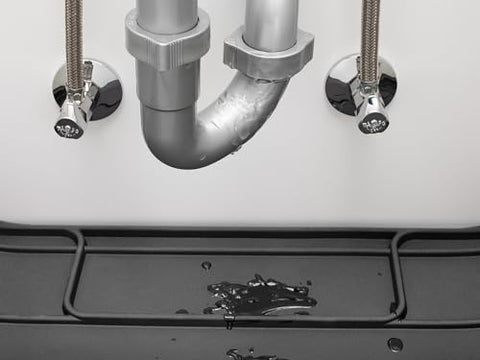 WeatherTech SinkMat bathroom size 28x19 placed in compact cabinet.