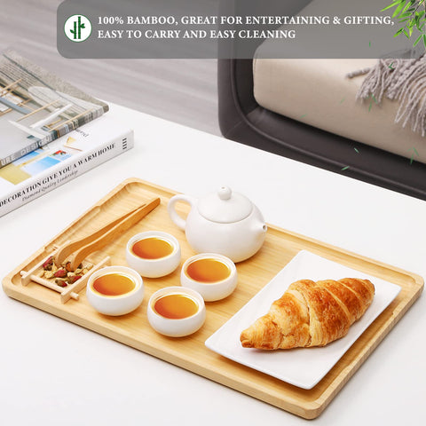 Webacoo bamboo tray on a coffee table as a tidy centerpiece.