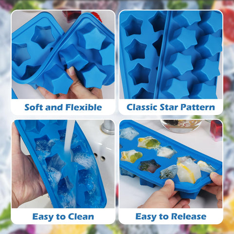 Webake blue star mold shown as dishwasher safe and versatile