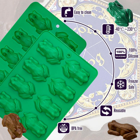 Webake frog mold size guide, 9.4 by 6.9 inches for perfect treats.
