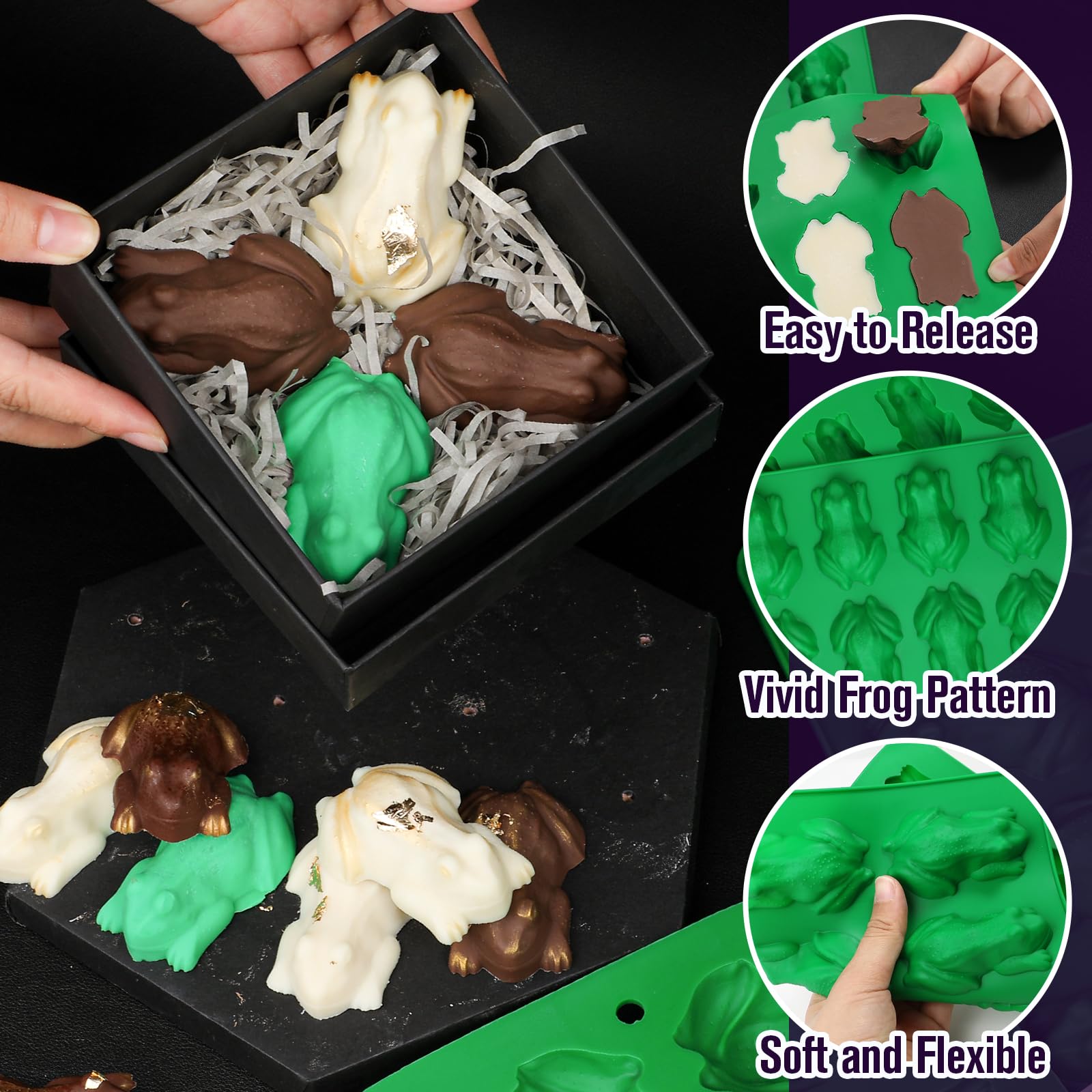Webake frog mold temperature range from -40°F to 446°F for versatile use.