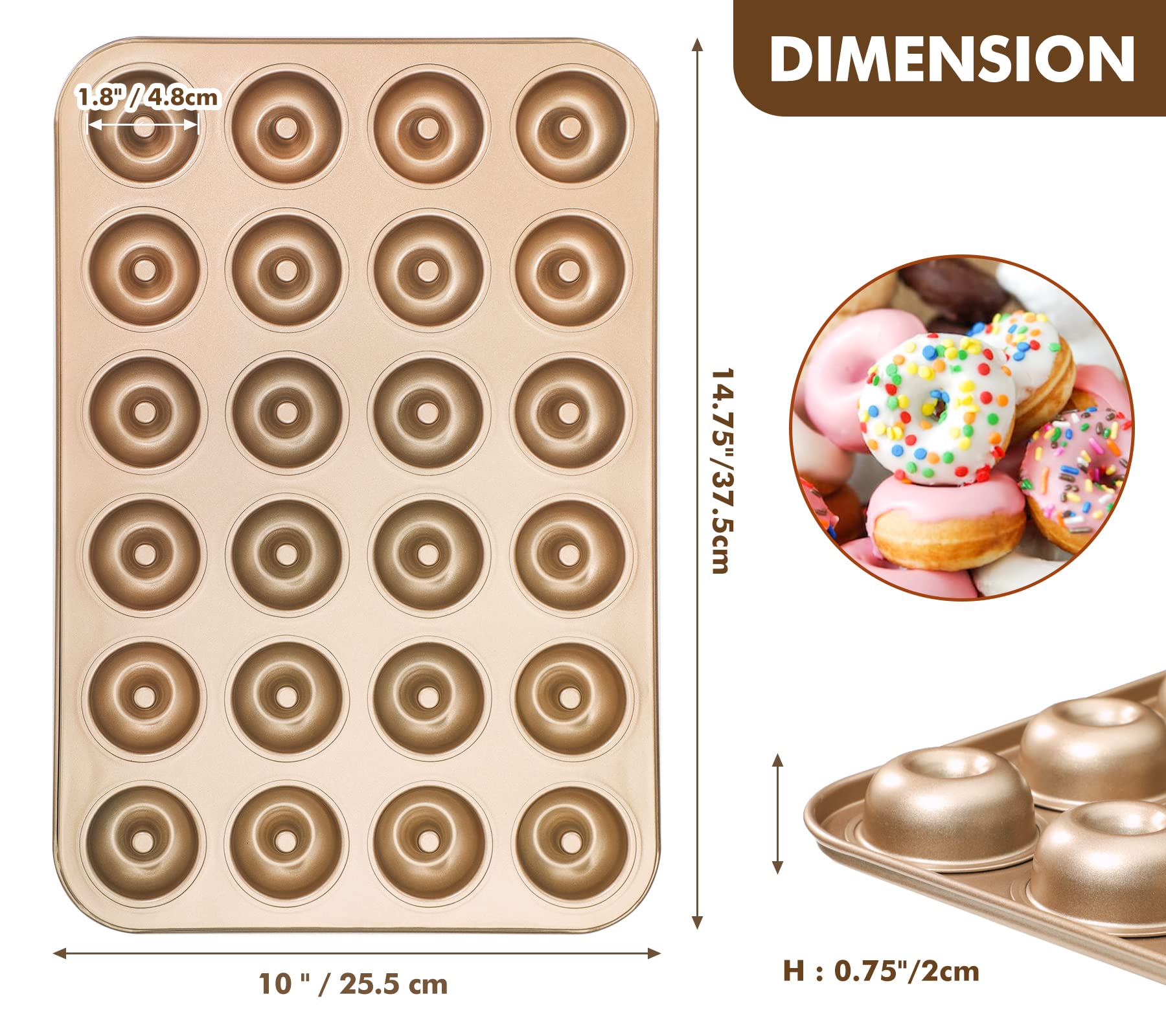 Webake mini donut pan close-up of nonstick coating for easy release.