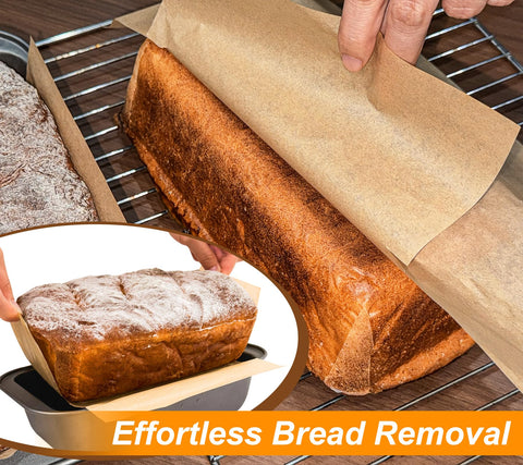 Webake non-stick parchment ensures easy loaf release and quick cleanup