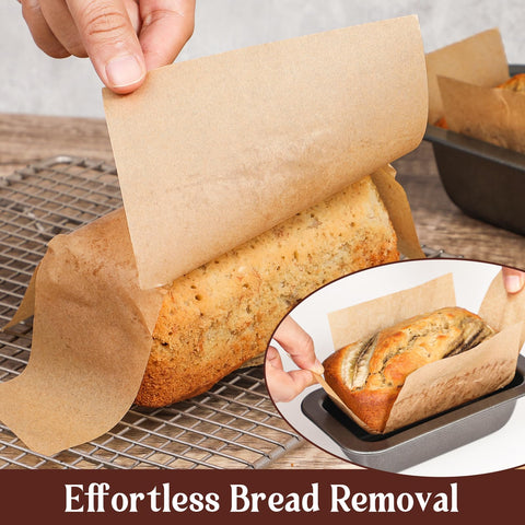 Webake nonstick parchment for smooth loaf release and quick cleanup.