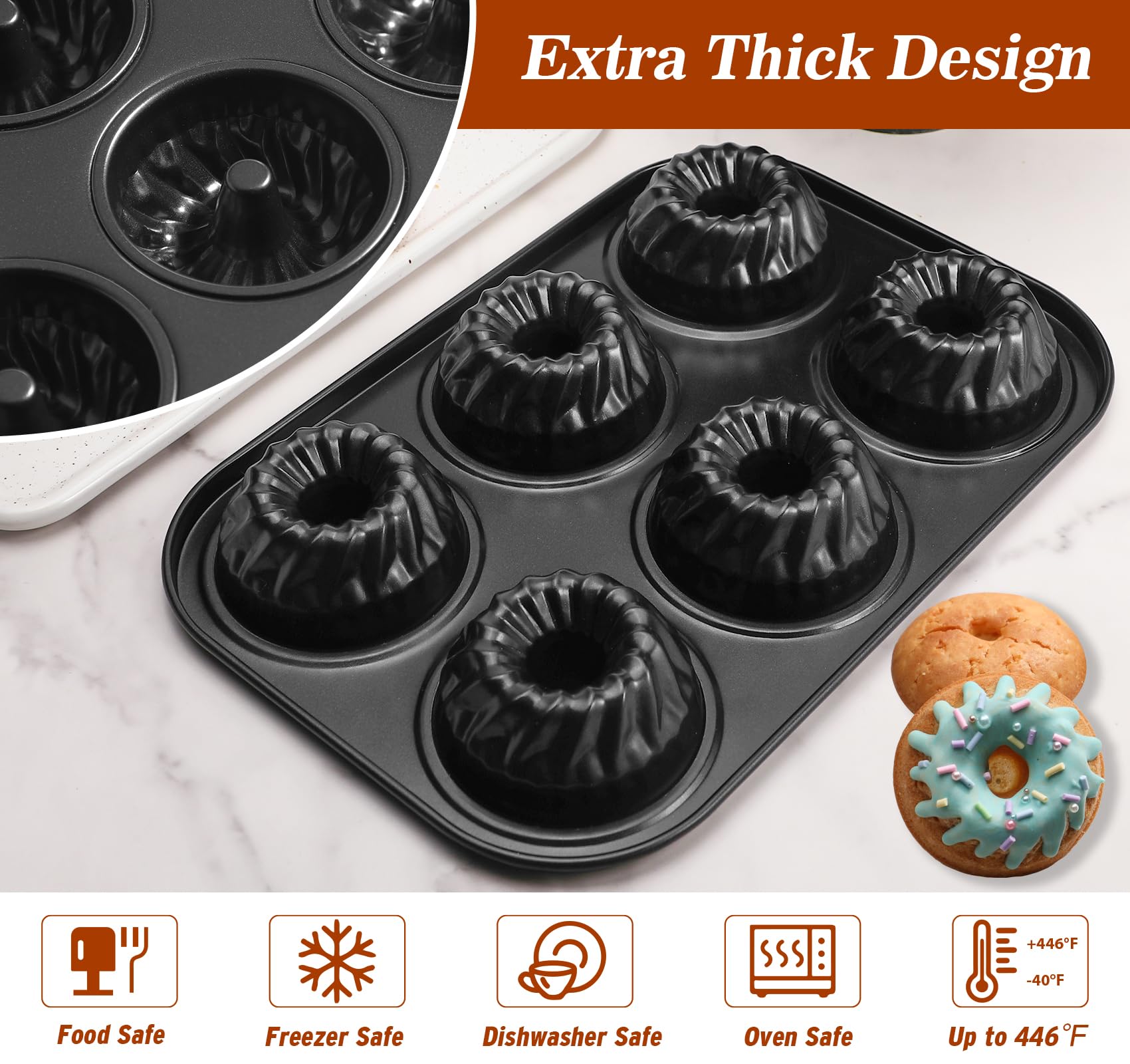 Webake pan labeled oven-safe up to 450°F for versatile baking.