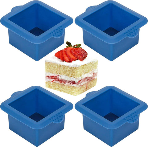 Webake silicone square mold 3x3 inch for mini cakes with easy release for clean unmolding.