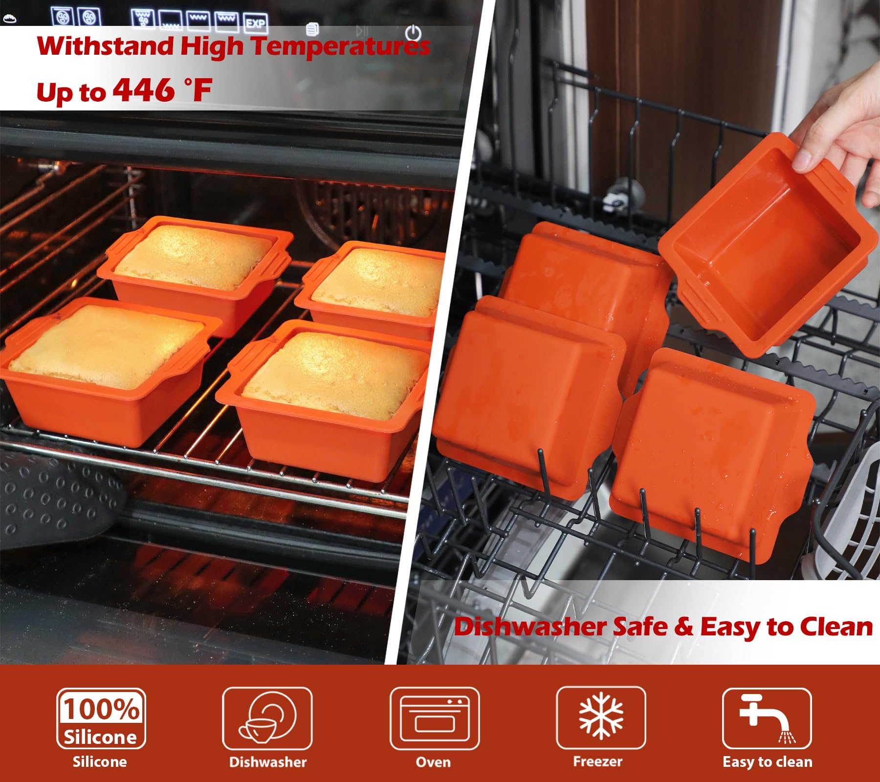 Webake stackable silicone molds save kitchen storage space.