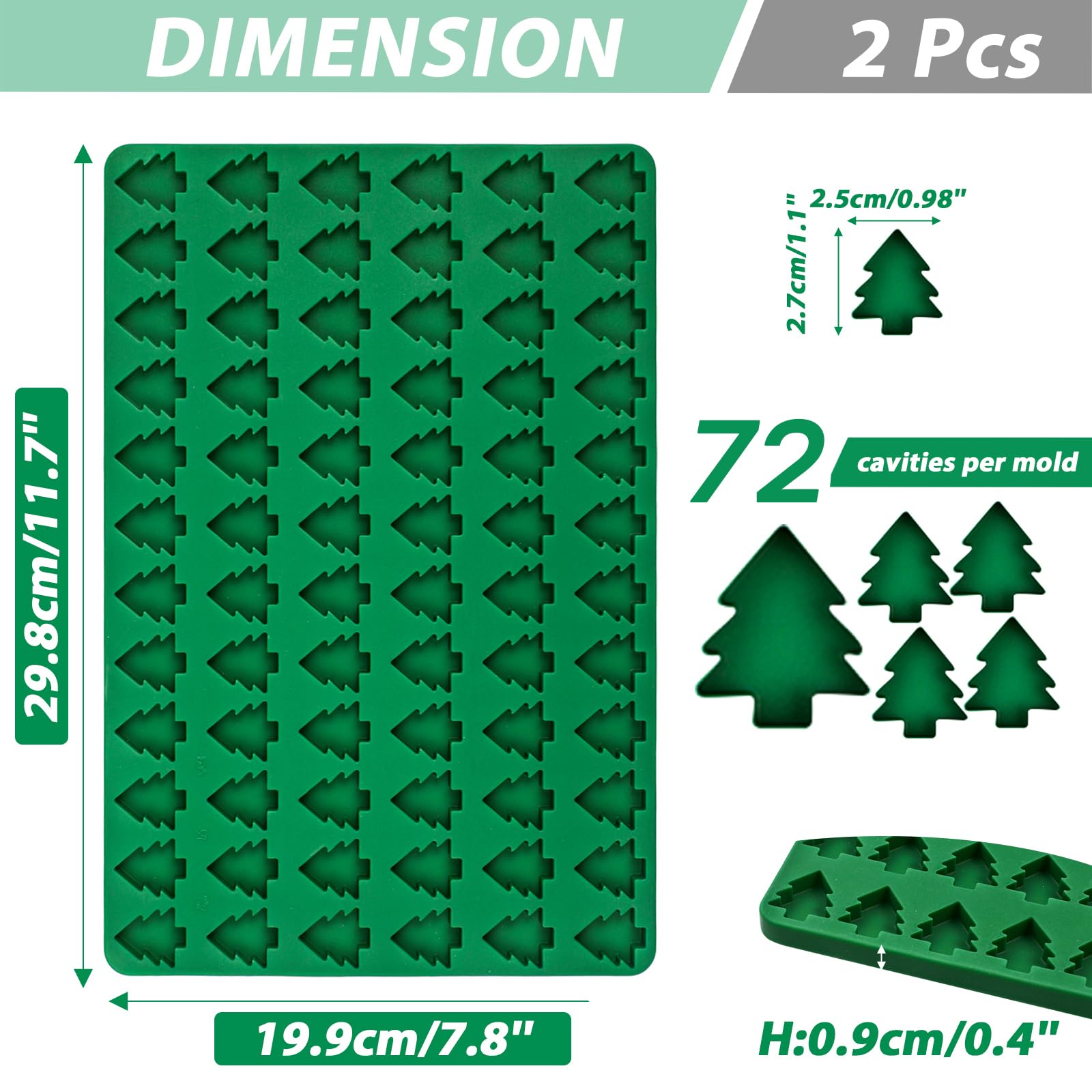 Webake Christmas tree mold cavity detail showing precise shapes