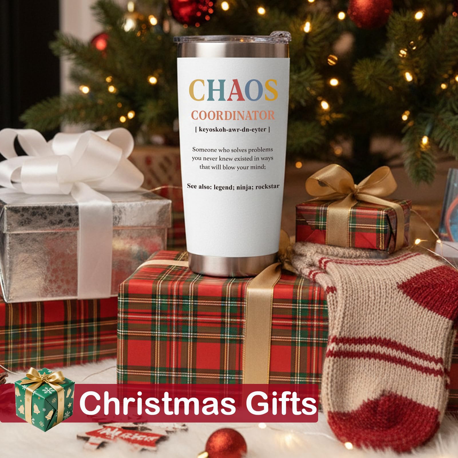 WECACYD Chaos Coordinator back nutrition fact adds playful detail for gift recipients