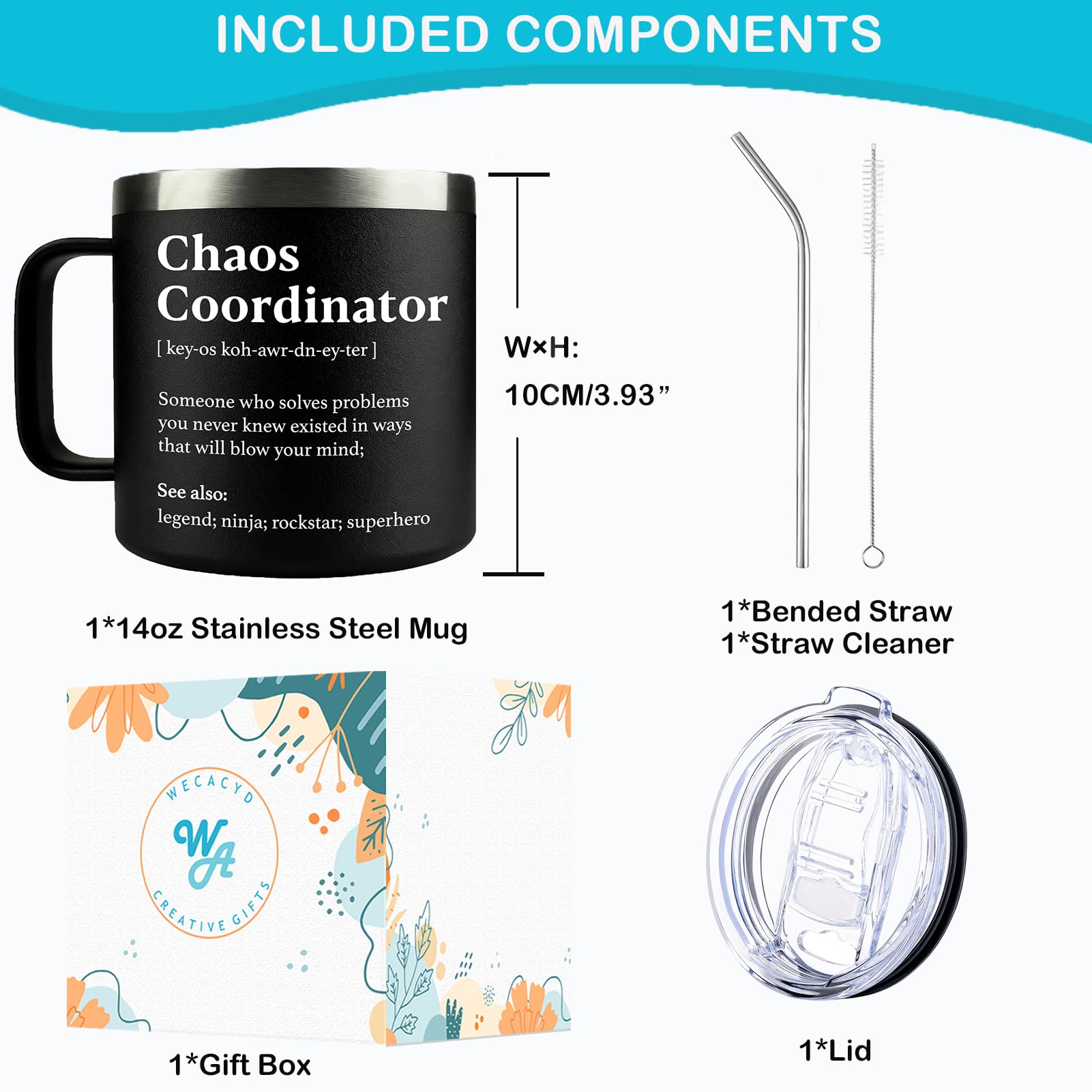 WECACYD Chaos Coordinator mug in office use, perfect desk companion.