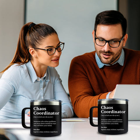 WECACYD Chaos Coordinator mug indoor outdoor use, versatile and practical.