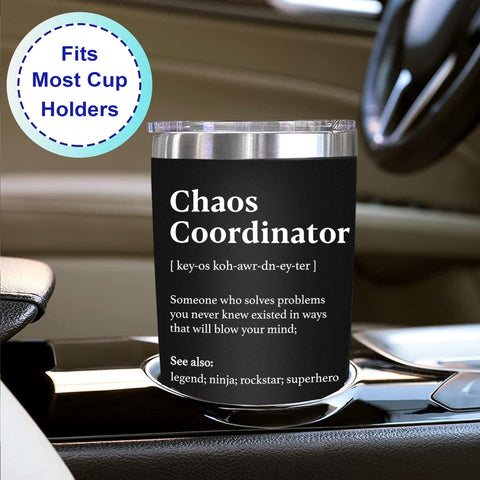 WECACYD Chaos Coordinator tumbler gift-ready packaging for coworkers