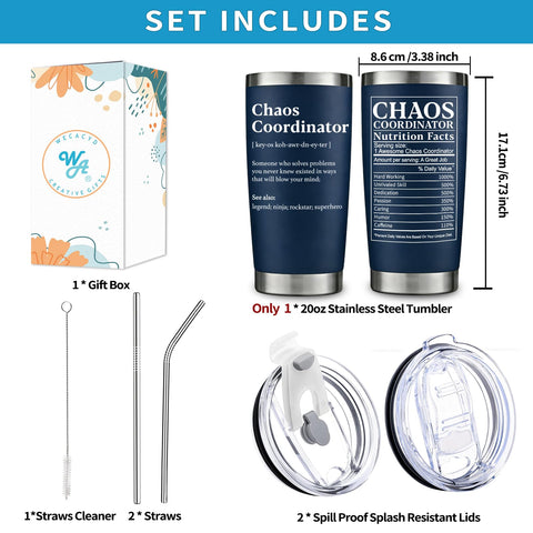 WECACYD Chaos Coordinator tumbler in hand, portable on the go