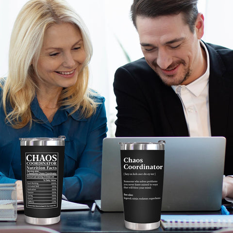 WECACYD Chaos Coordinator tumbler as retirement or appreciation gift idea