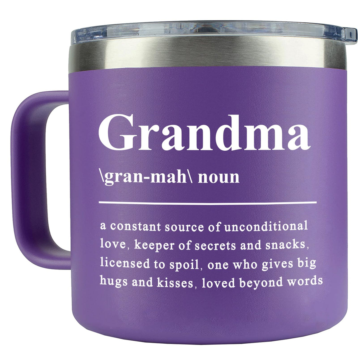 WECACYD grandma coffee mug front view showing 14 oz capacity