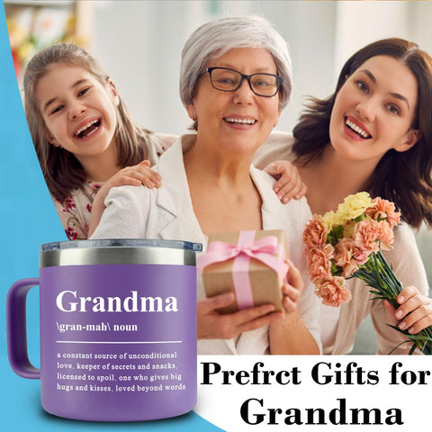 WECACYD grandma mug with slide-button lid for splash protection