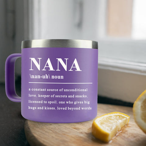 WECACYD Nana mug birthday gift idea for grandmothers.