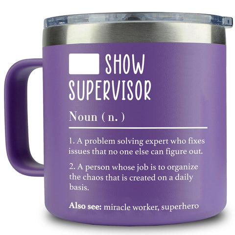 WECACYD Shit Show Supervisor Mug full view for desk and coffee breaks