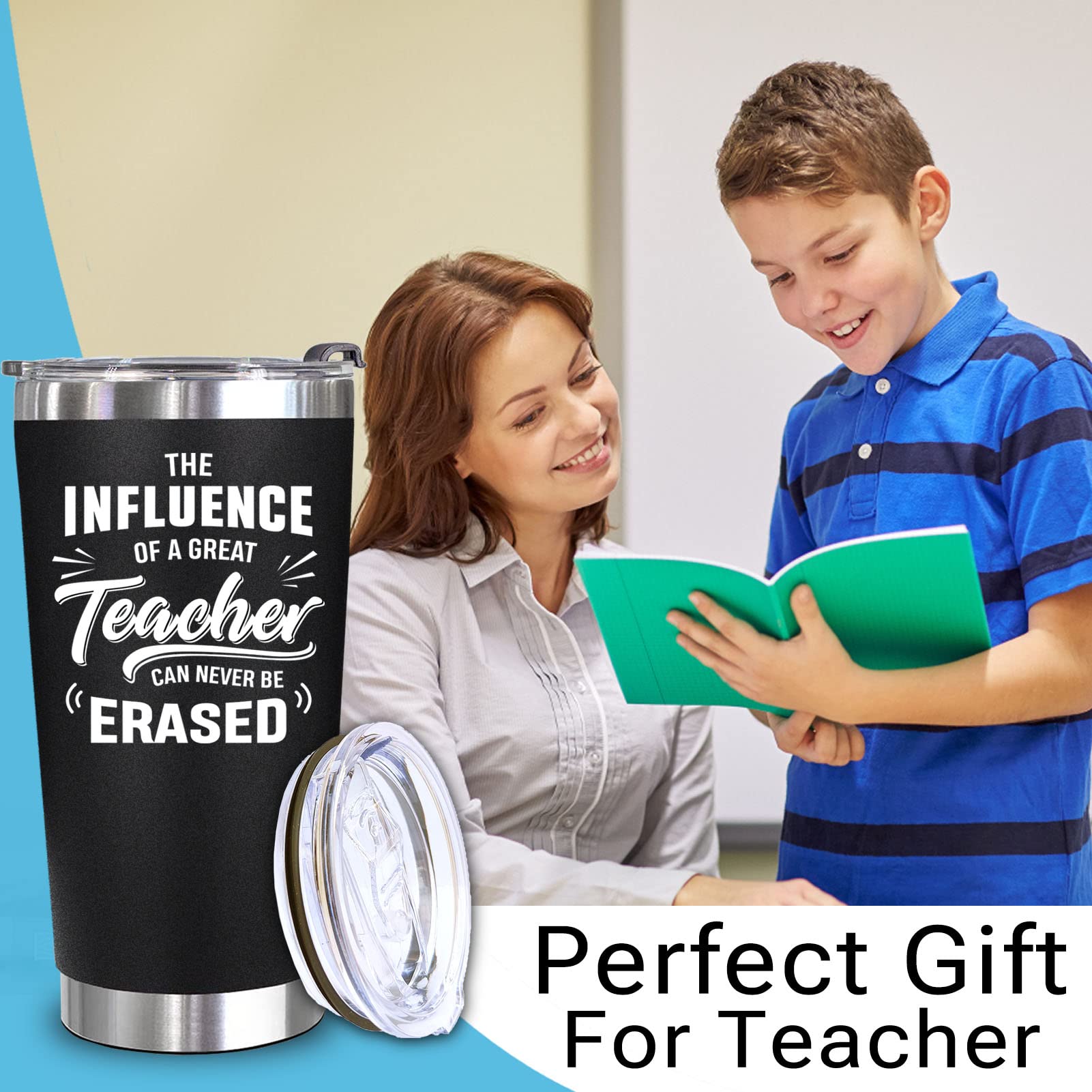 WECACYD teacher tumbler held in classroom hands for daily use