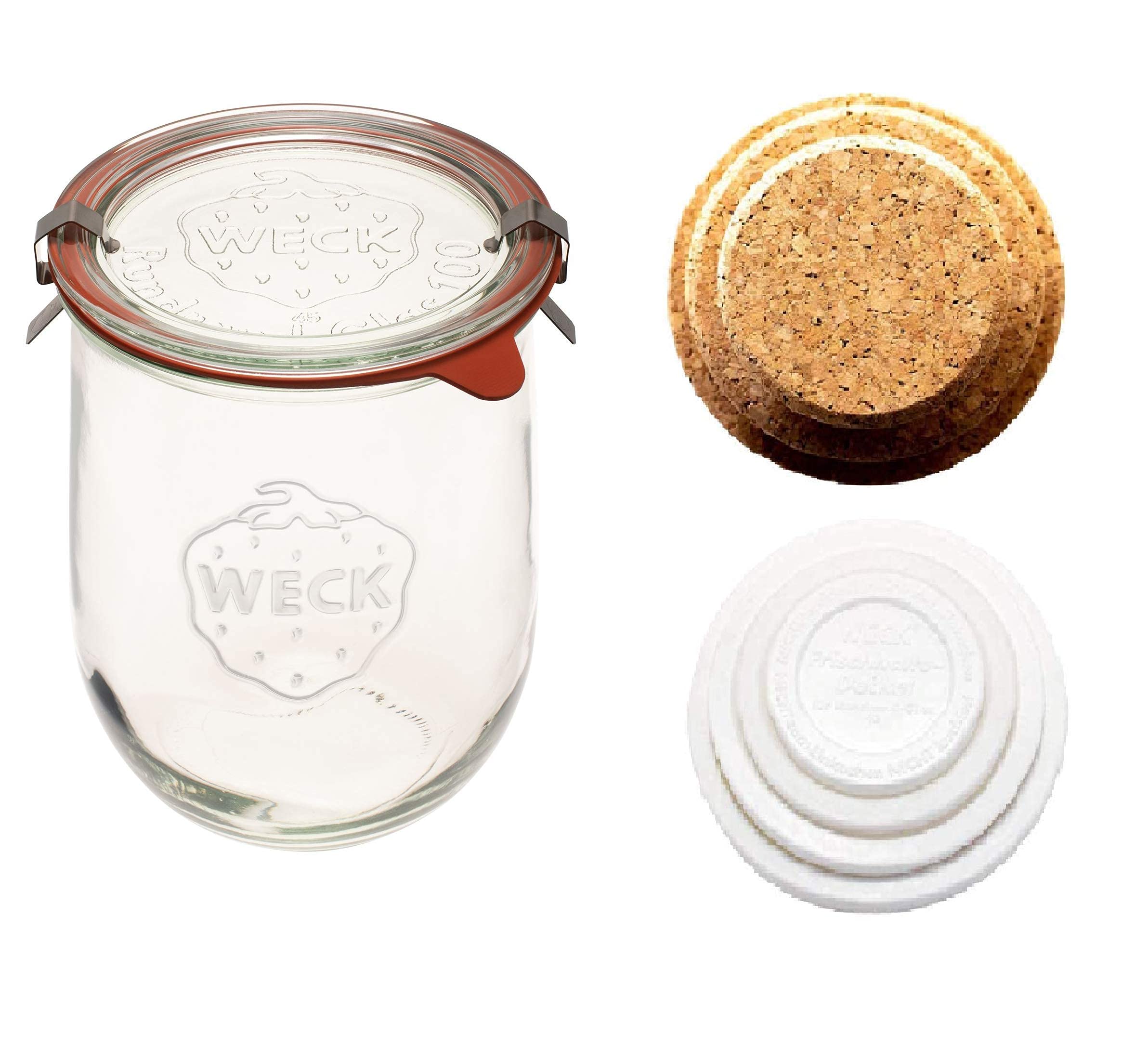 WECK 1L Tulip jar for sourdough starter with wide mouth and clear glass.