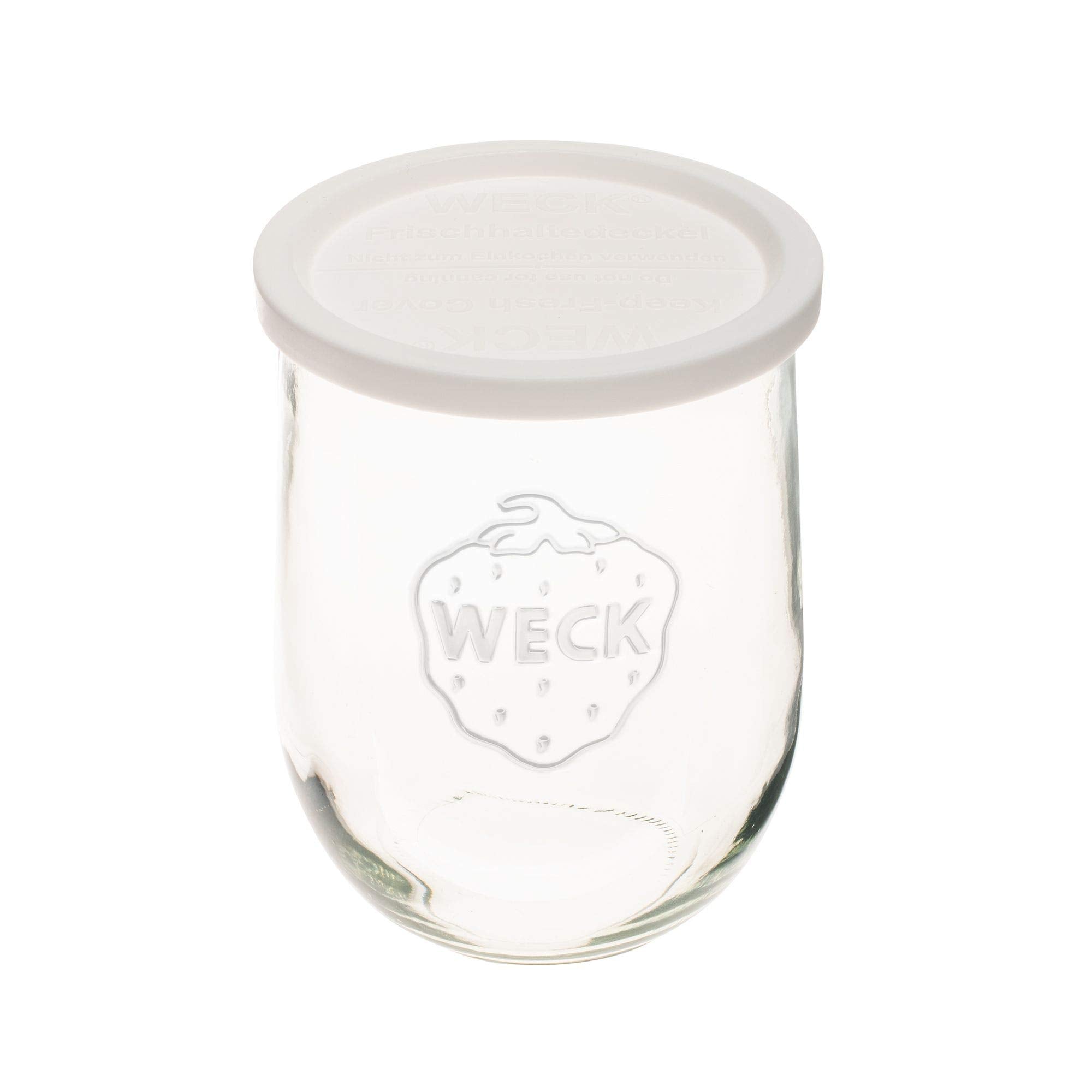 Weck tulip jar cork lid included for versatile storage options.