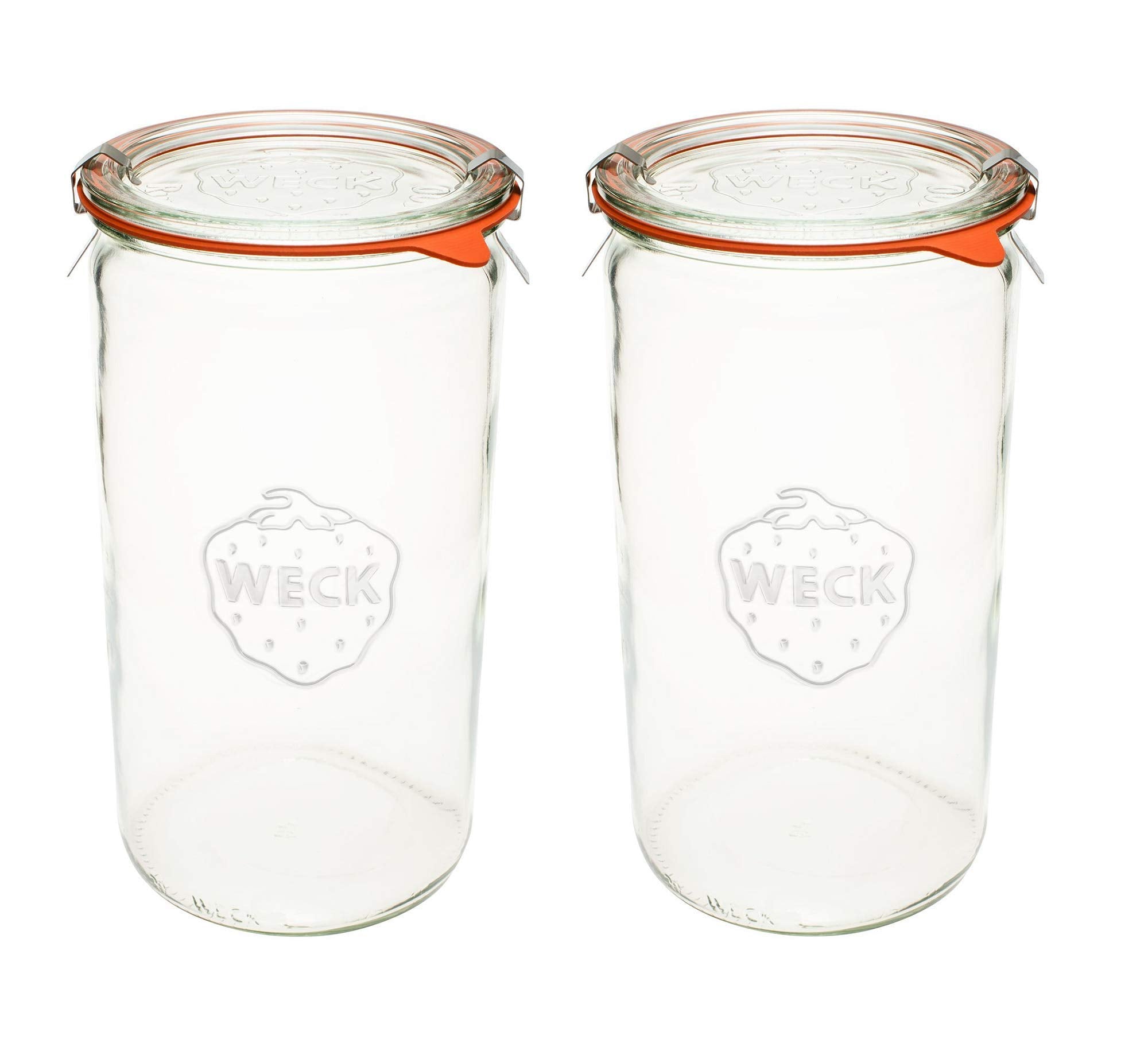 WECK canning jars in transparent glass showing clear storage for dry goods