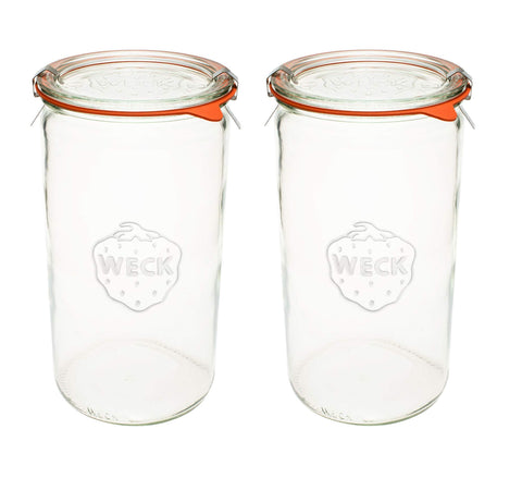 WECK canning jars in transparent glass showing clear storage for dry goods