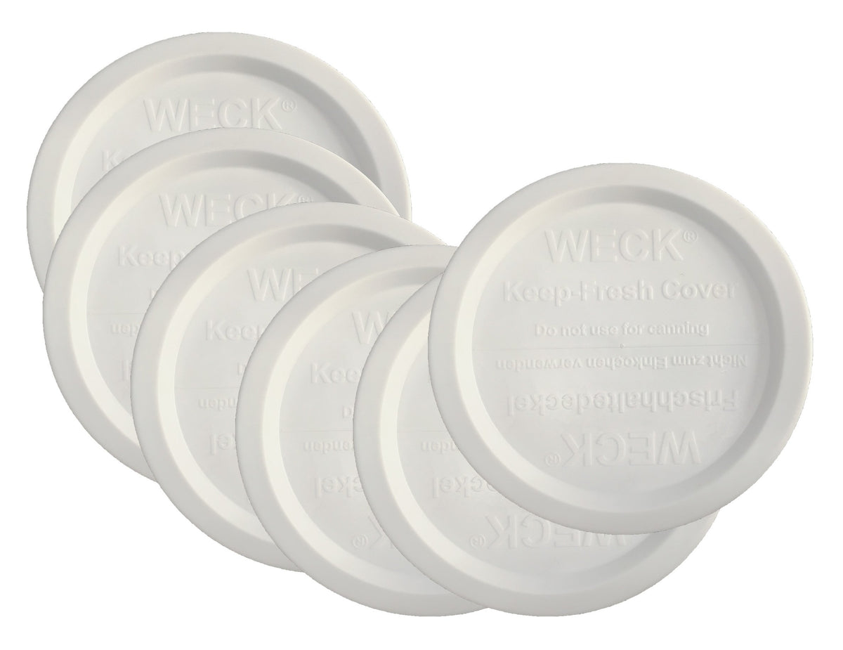 WECK large keep fresh lids 100mm – front view, secure seal for fridge storage