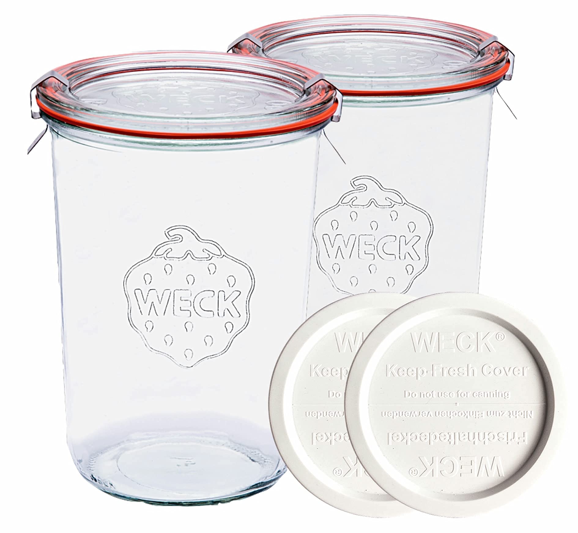 WECK Mold 743 glass lid and keep-fresh lid demonstrating airtight seal for freshness