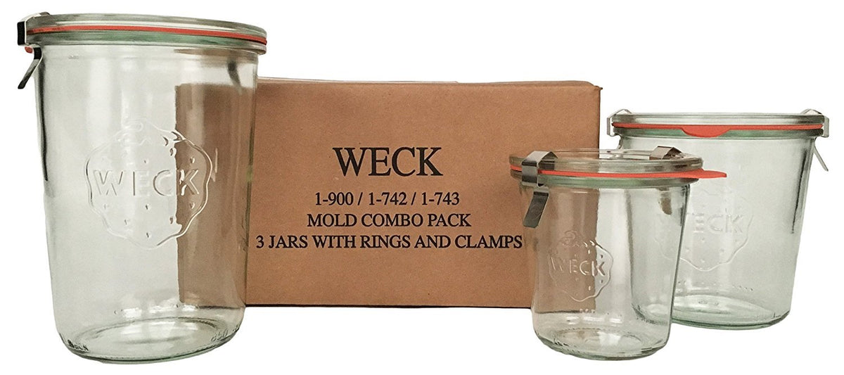 WECK mold jar set in clear glass for durable storage and easy refilling