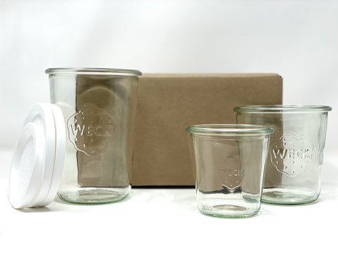 WECK Mold Jar stainless steel clips securing the lid for reliable sealing