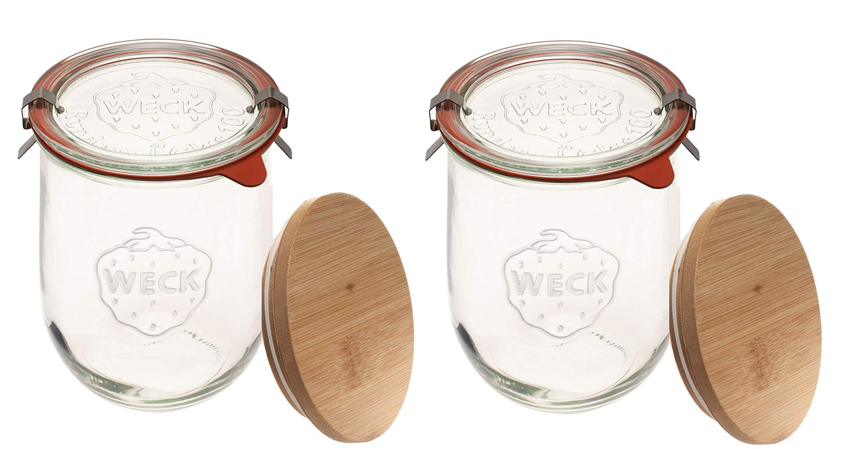 Weck Tulip 1L jar for sourdough starter, easy storage.