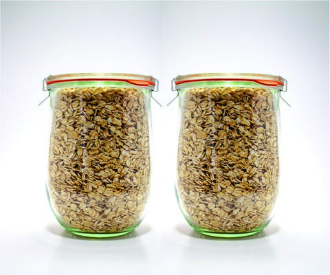 Weck Tulip jar decorative canister for kitchen and bathroom use.