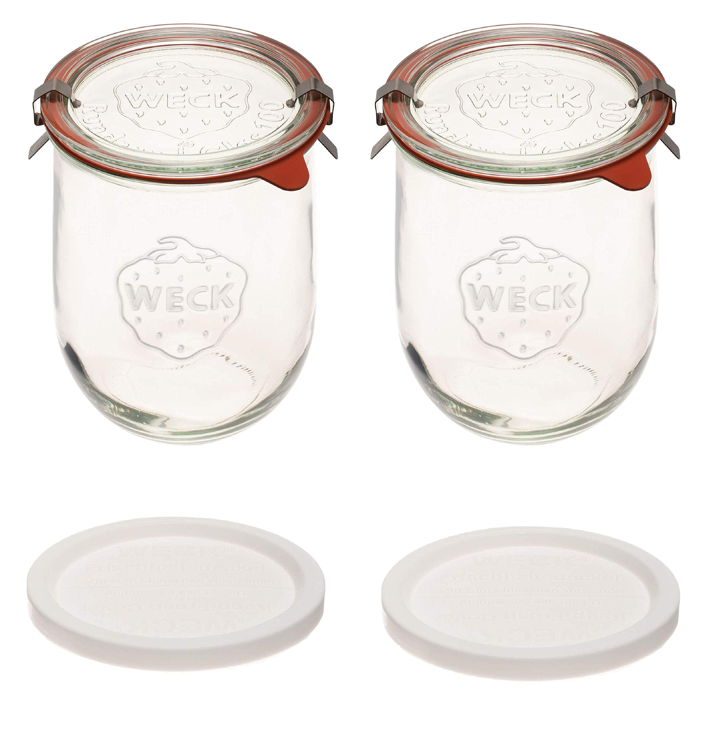 Weck Tulip jar with glass lid and gasket for airtight sourdough storage.