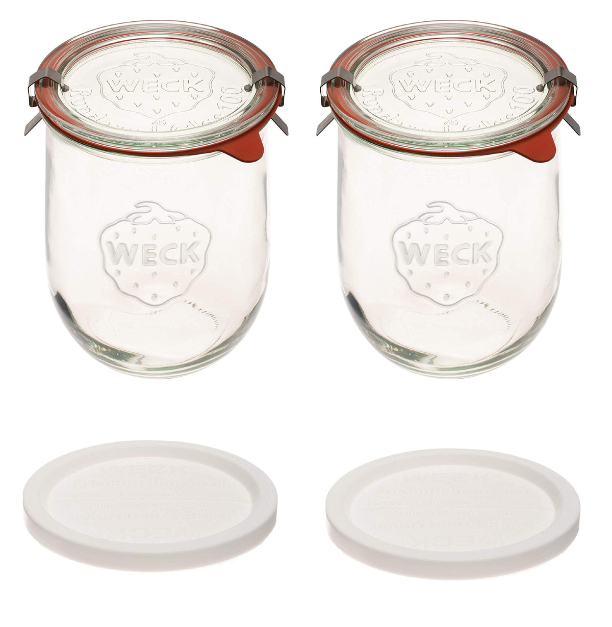 Weck Tulip jar with glass lid and gasket for airtight sourdough storage.
