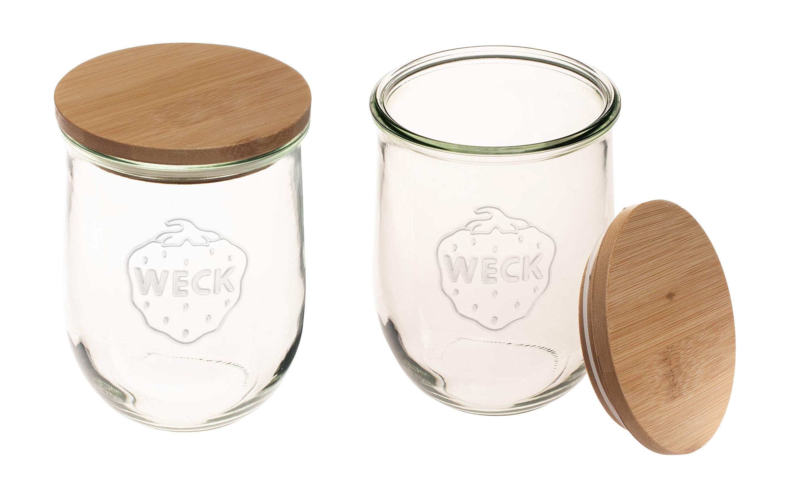 Weck Tulip jar wide-mouth for easy pouring and cleaning.