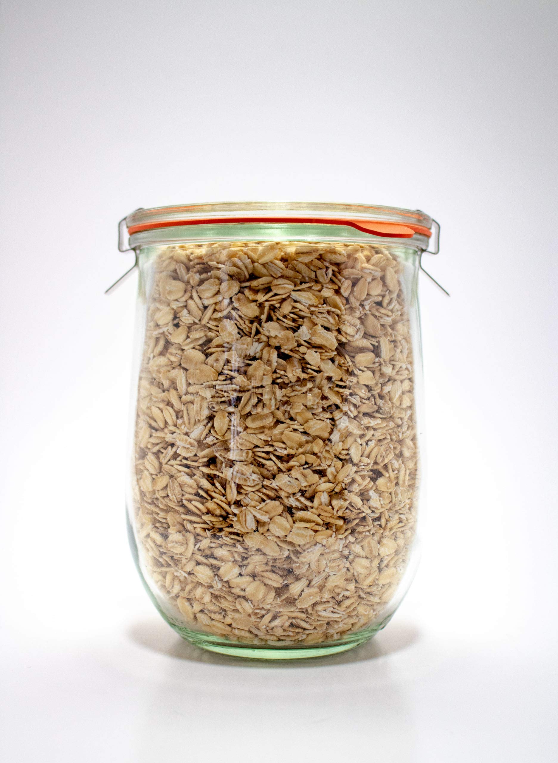 WECK Tulip jar wide-mouth for easy filling and dispensing.