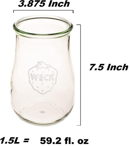 Weck Tulip Jars glass lid close-up showing airtight seal.
