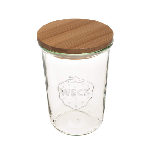 WECK wide-mouth glass jar for easy filling and cleaning.