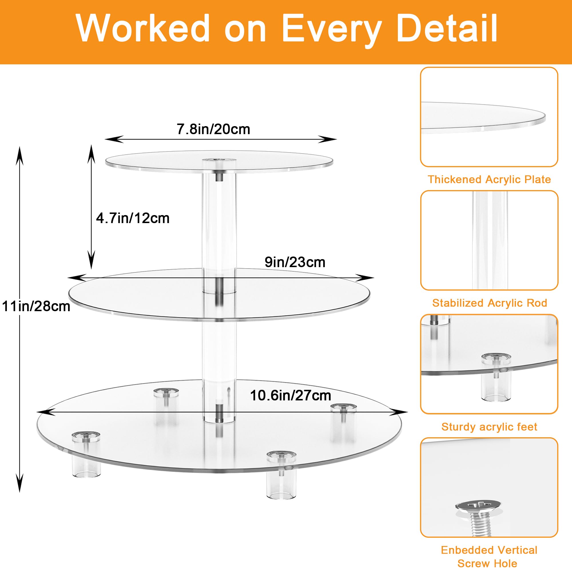 WeddingWish acrylic stand uses food-grade material for safe, stylish presentation.