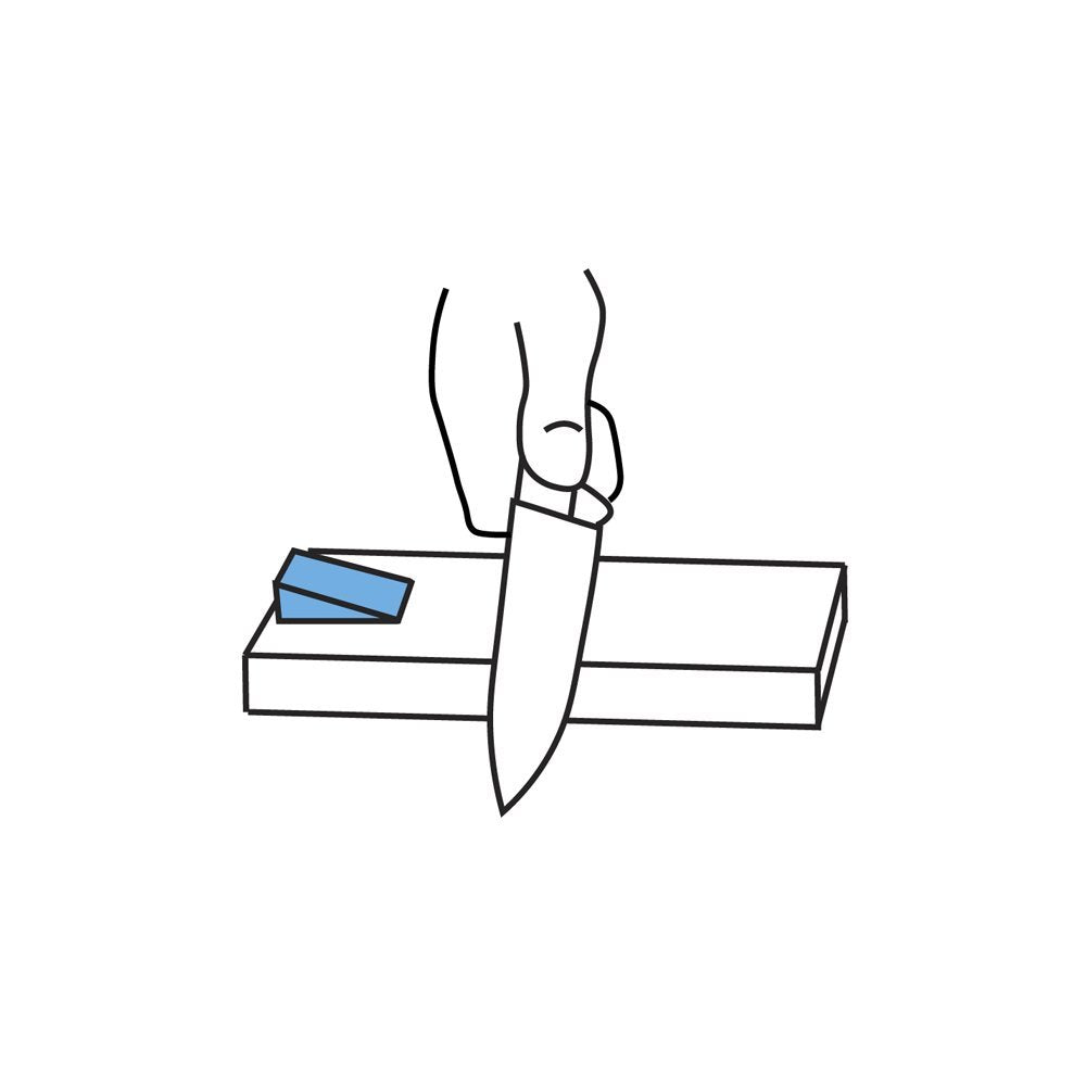 Wedgek AGM blue angle wedge with measurements and compact dimensions.