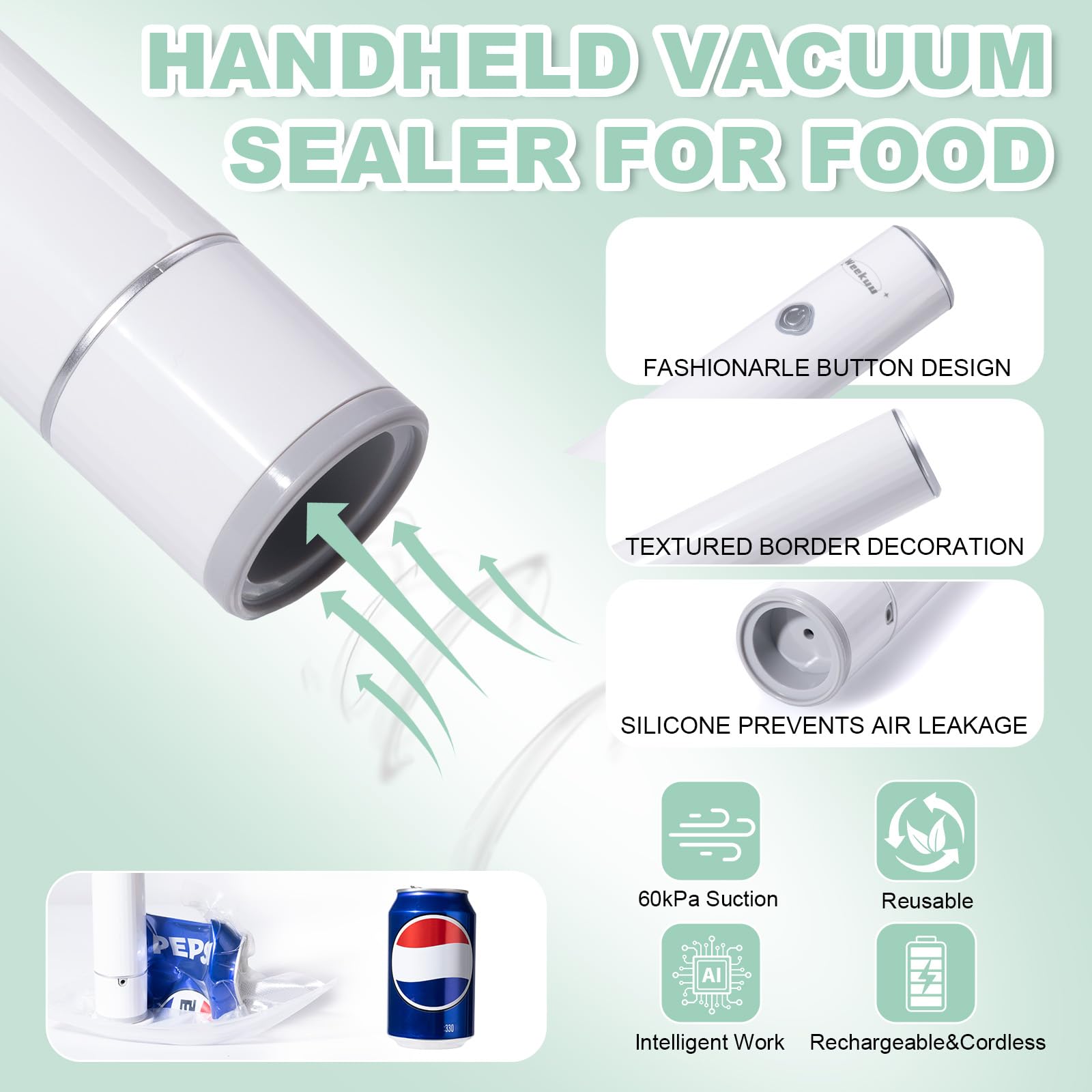 WEEKUU WeeKuu one touch operation with auto stop to prevent over vacuuming
