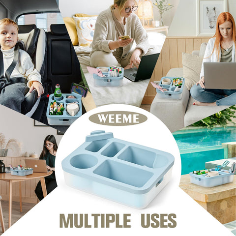 Weeme silicone tray resists spills for easy cleanup after lounging.