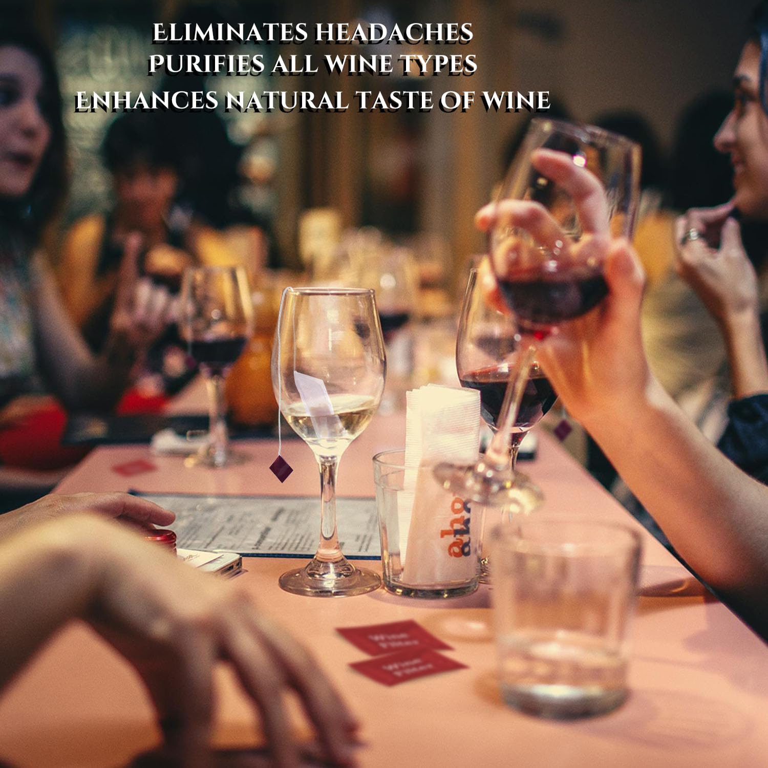 WEESIGEI wine filter at dinner for a smoother experience