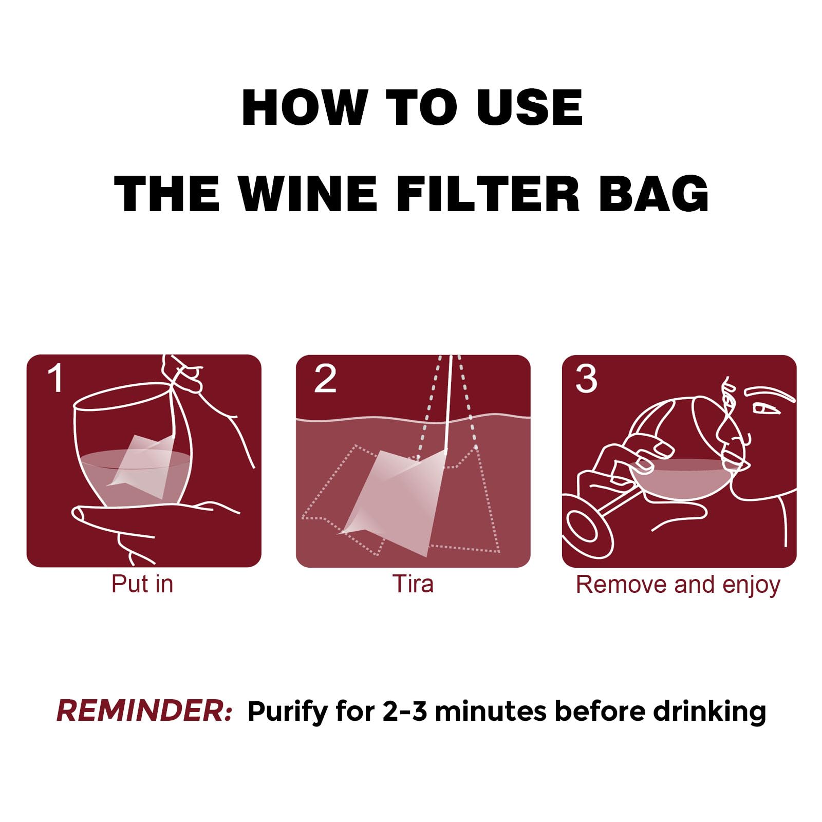 WEESIGEI teabag in wine glass with food grade materials for filtration