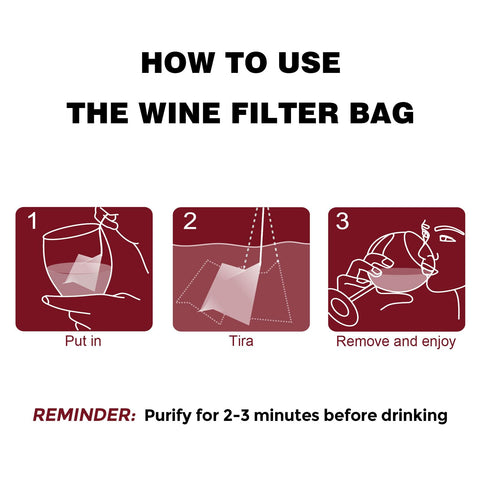 WEESIGEI teabag in wine glass with food grade materials for filtration