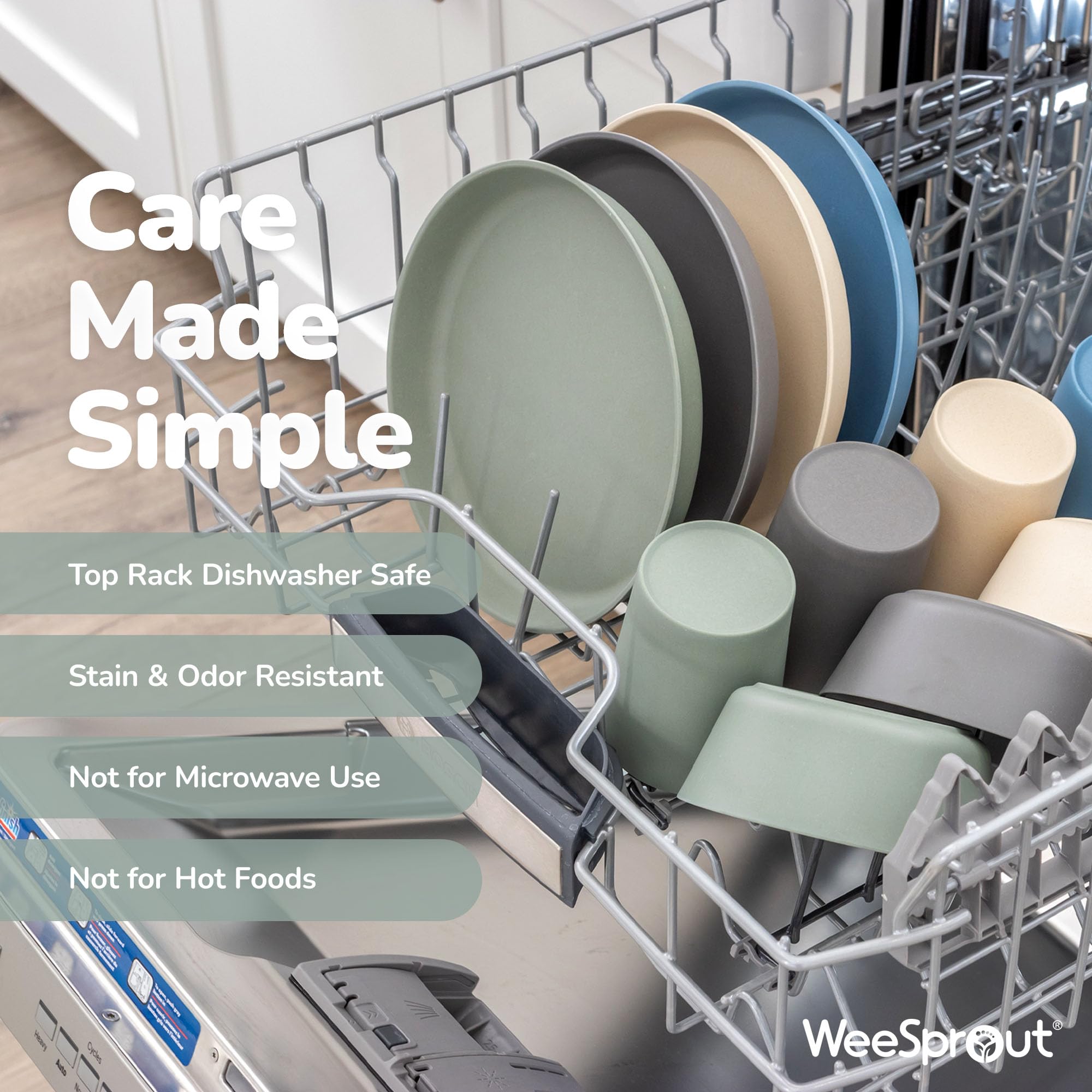 WeeSprout bamboo bowls on a stylish table setting for family meals.