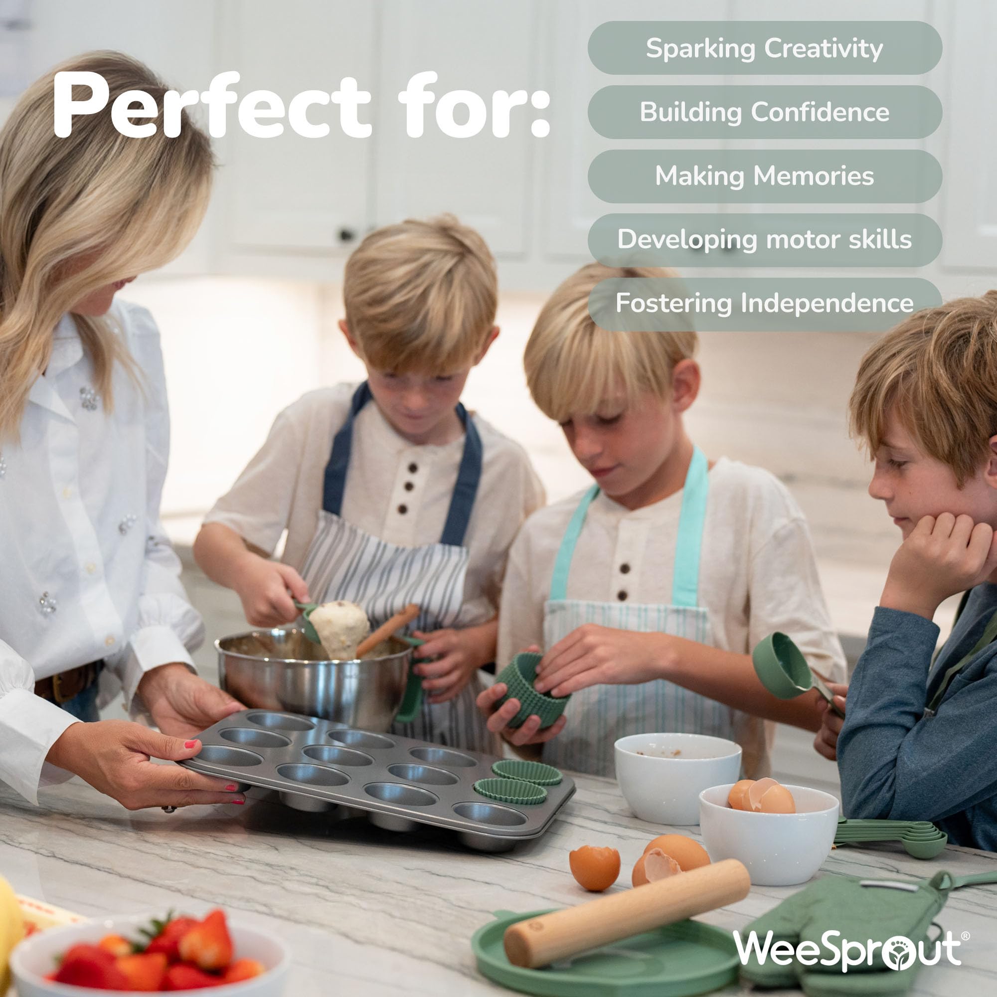 WeeSprout cookie cutters, rolling pin, and spoon inspire creativity
