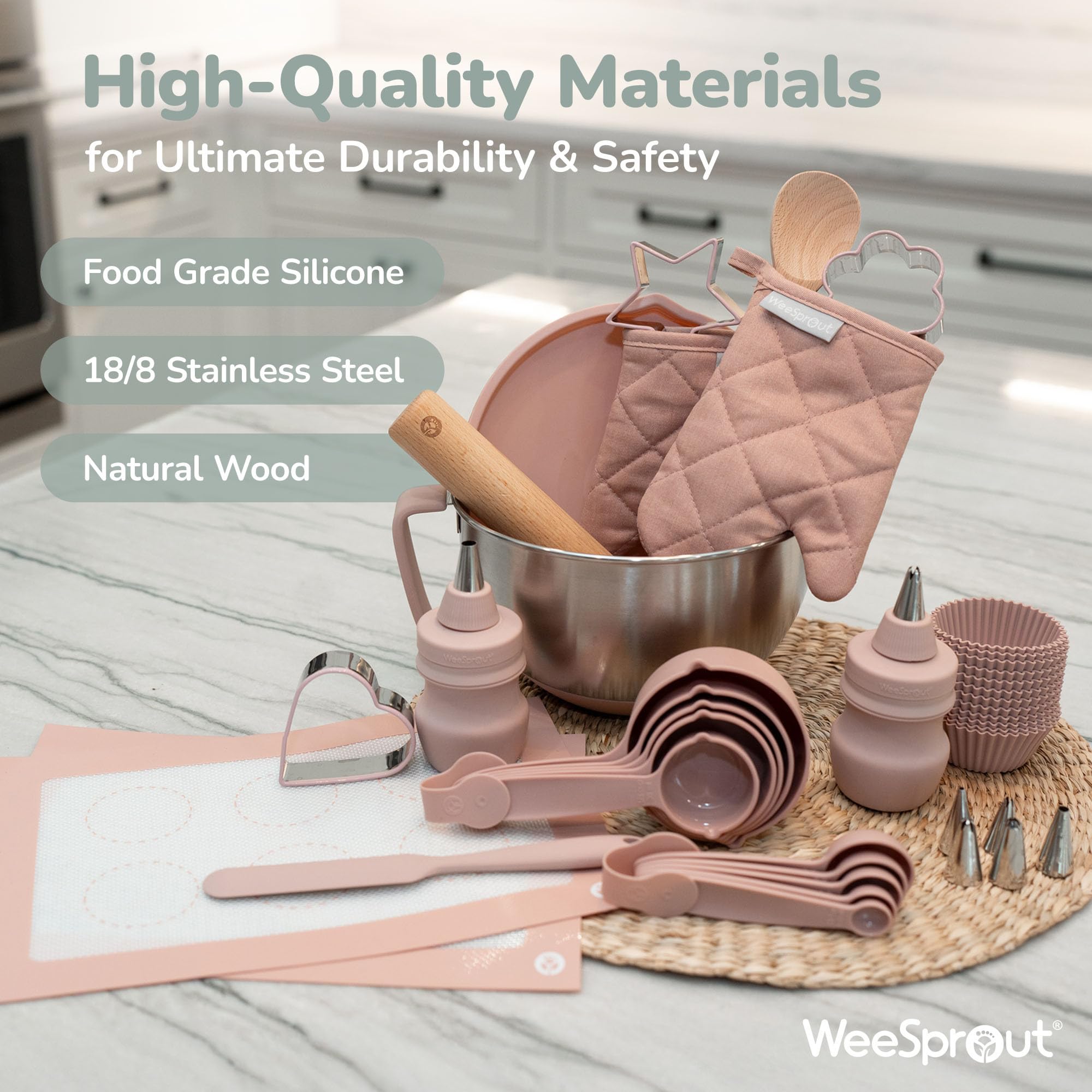 WeeSprout silicone mats and cupcake liners for easy, non-stick baking